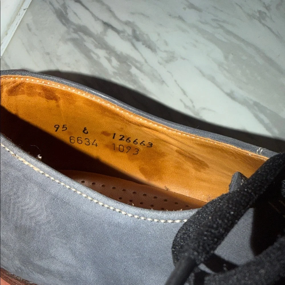 Cole Haan Gray Suede Oxford Shoes with Black Laces